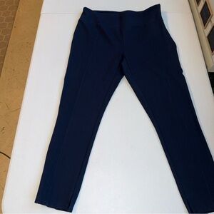 Vineyard Vines Soft Stretch Pants Women's Sz Large Navy Blue Flat Front Side Zip
